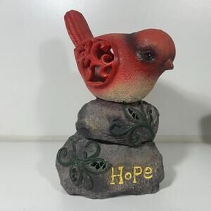 Beautiful Cardinal on Rocks Fillagree Wings "Hope"